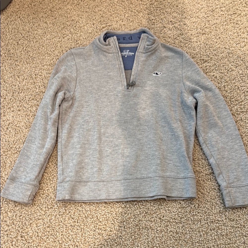 Youth Vineyard Vines Gray Half-Zip Pullover